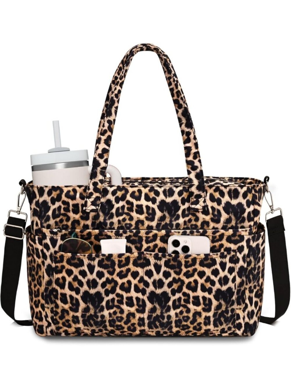 Stylish Large Work Tote Bag for Women - 19 Pocket Laptop & Teacher Tote